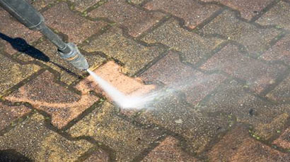 Power Washing House Driveway